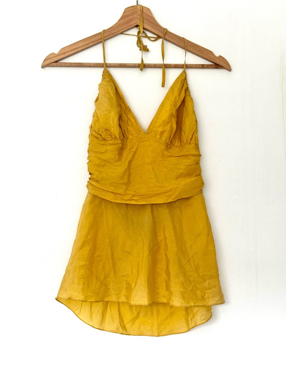 Express Yellow Halter Silk Camisole Halter Top Y2k